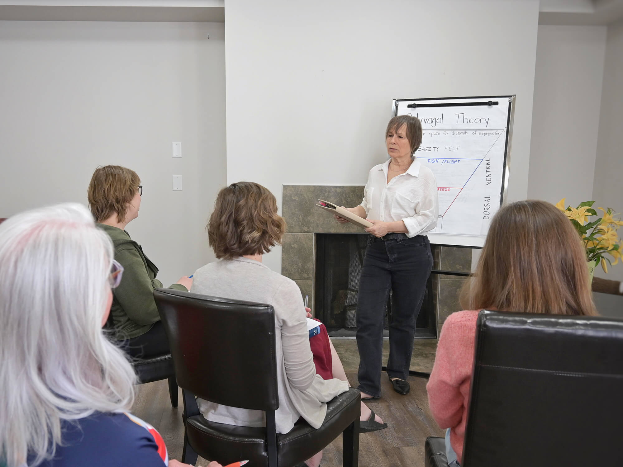 IMG_5928 lois hansen teaching a self regulation class for lowering anxiety